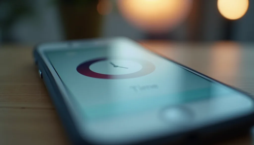Close-up view of a smartphone screen showing a time tracking app interface